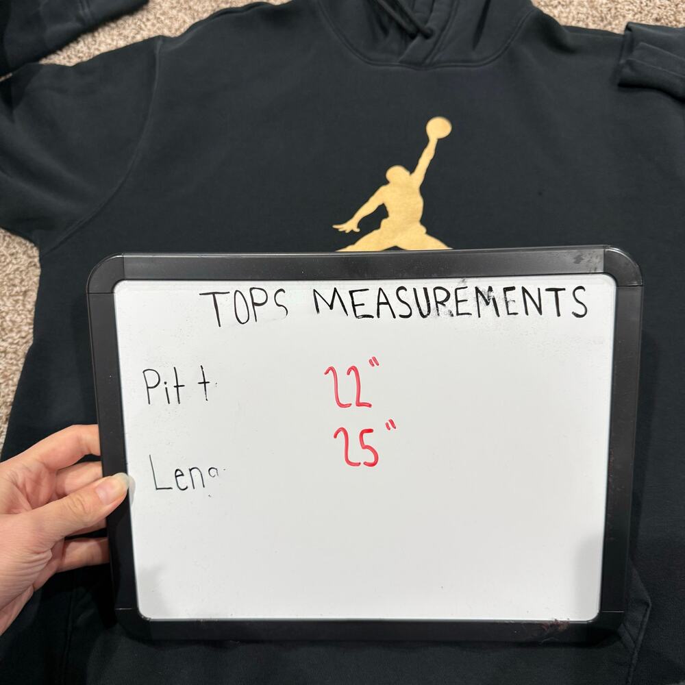 Mens Black Gold Nike Jordan Jumpman Flight Fleece Essential Baseline Hoodie Sz S - Picture 9 of 9